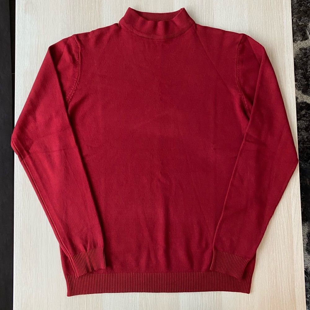XRAY Jeans Men’s Dark Red Mock Neck Sweater, Size L